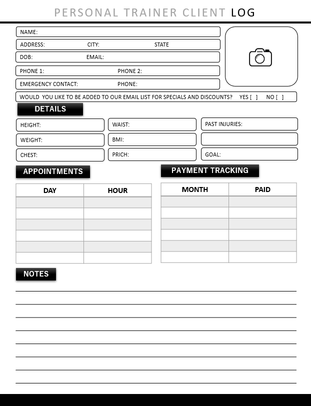 Personal Trainer Consultation Form 